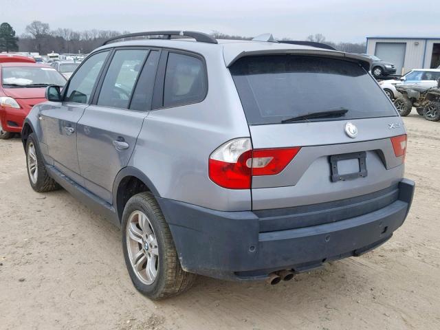 WBXPA93484WC31557 - 2004 BMW X3 3.0I GRAY photo 3