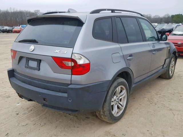 WBXPA93484WC31557 - 2004 BMW X3 3.0I GRAY photo 4