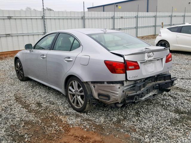 JTHBK262872028147 - 2007 LEXUS IS 250 SILVER photo 3