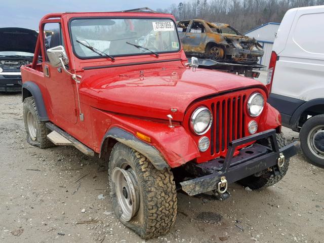 1JCCF87E0GT120433 - 1986 JEEP JEEP CJ7 RED photo 1