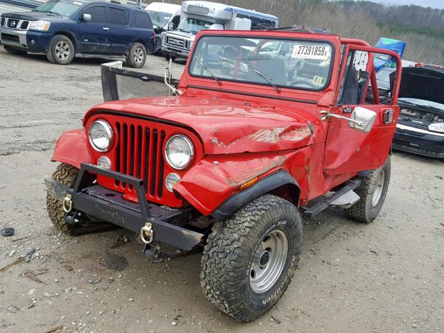 1JCCF87E0GT120433 - 1986 JEEP JEEP CJ7 RED photo 2