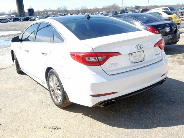 5NPE34AFXFH020341 - 2015 HYUNDAI SONATA SPO WHITE photo 3