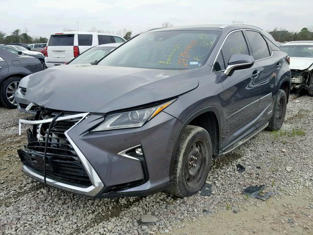 2T2BGMCA5HC011881 - 2017 LEXUS RX 450H GRAY photo 2