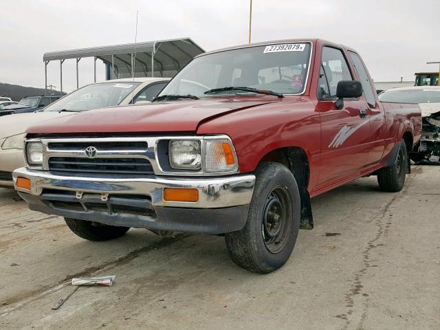 JT4RN93P5P5080513 - 1993 TOYOTA PICKUP 1/2 MAROON photo 2