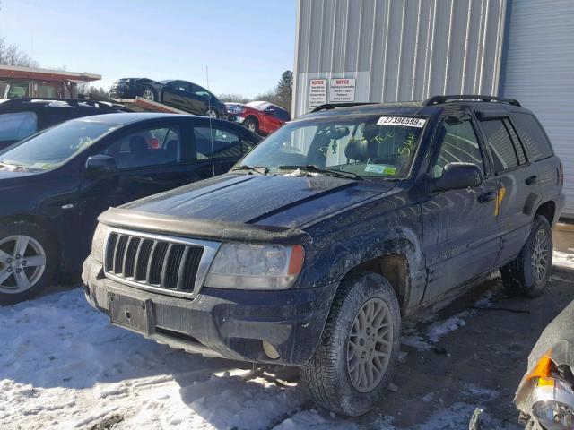 1J4GW58S14C284785 - 2004 JEEP GRAND CHER BLUE photo 2