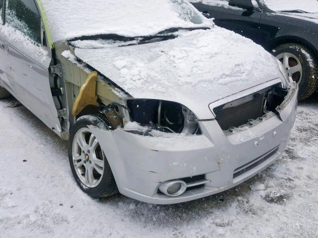 KL1TG56E79B342207 - 2009 CHEVROLET AVEO LT SILVER photo 9