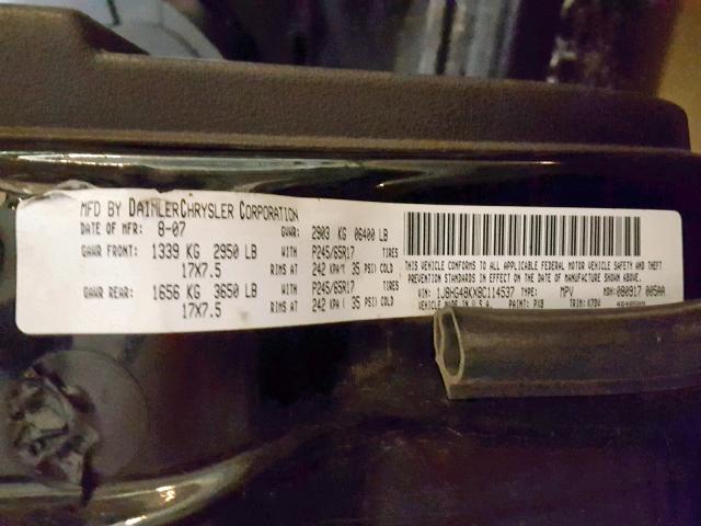 1J8HG48KX8C114537 - 2008 JEEP COMMANDER BLACK photo 10