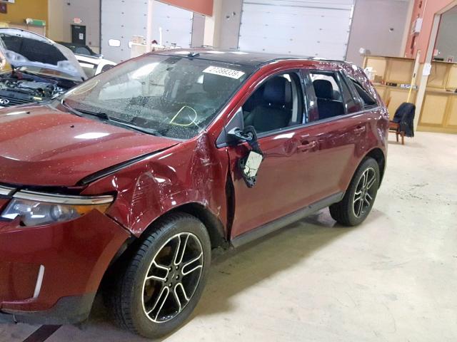 2FMDK3JC5DBB47646 - 2013 FORD EDGE SEL MAROON photo 9