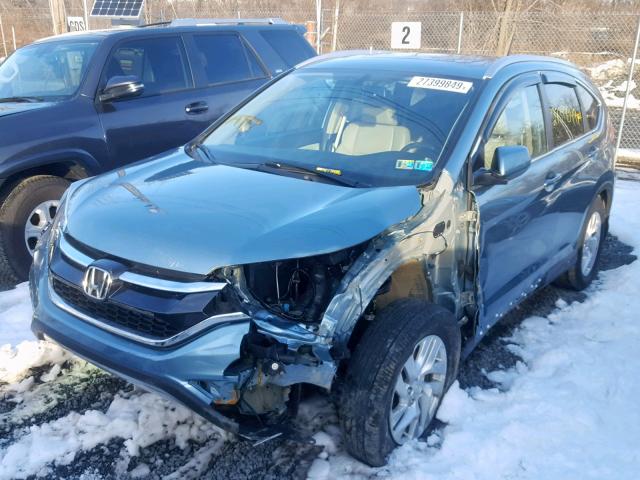 2HKRM4H79GH667974 - 2016 HONDA CR-V EXL BLUE photo 2