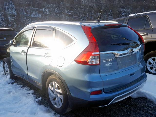 2HKRM4H79GH667974 - 2016 HONDA CR-V EXL BLUE photo 3