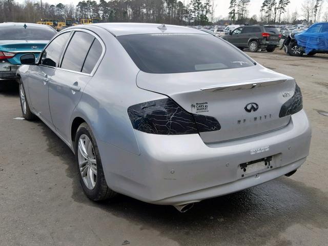 JN1CV6AR4CM971517 - 2012 INFINITI G37 SILVER photo 3