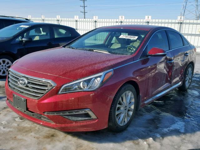 5NPE34AF1FH236854 - 2015 HYUNDAI SONATA SPO RED photo 2