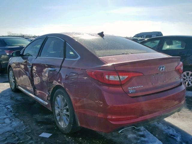 5NPE34AF1FH236854 - 2015 HYUNDAI SONATA SPO RED photo 3