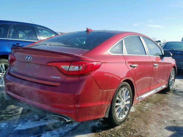 5NPE34AF1FH236854 - 2015 HYUNDAI SONATA SPO RED photo 4