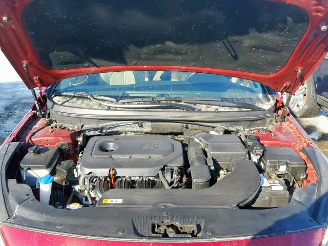 5NPE34AF1FH236854 - 2015 HYUNDAI SONATA SPO RED photo 7