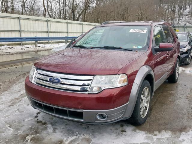 1FMDK05W68GA06215 - 2008 FORD TAURUS X S RED photo 2