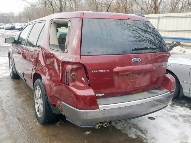 1FMDK05W68GA06215 - 2008 FORD TAURUS X S RED photo 3