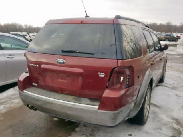 1FMDK05W68GA06215 - 2008 FORD TAURUS X S RED photo 4