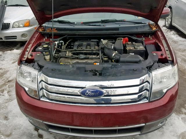 1FMDK05W68GA06215 - 2008 FORD TAURUS X S RED photo 7