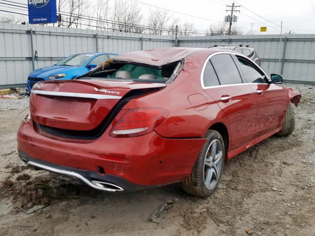 WDDZF4KB0HA157003 - 2017 MERCEDES-BENZ E 300 4MAT RED photo 4