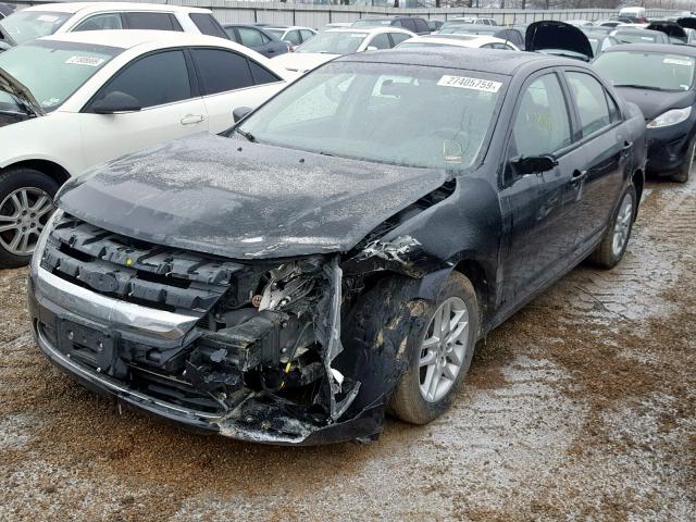 3FAHP0GA9CR437678 - 2012 FORD FUSION S BLACK photo 2