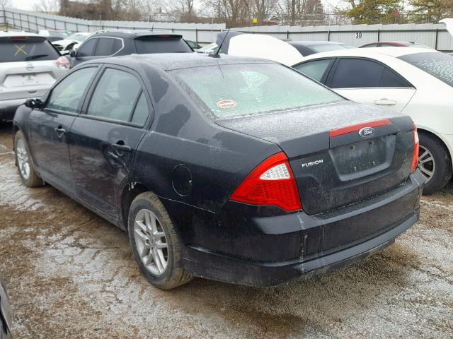 3FAHP0GA9CR437678 - 2012 FORD FUSION S BLACK photo 3