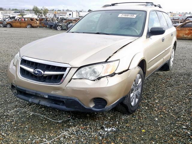 4S4BP60C387308327 - 2008 SUBARU OUTBACK GOLD photo 2