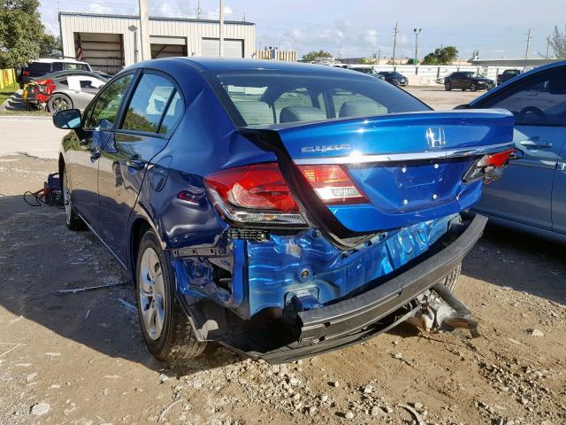 19XFB2F58FE084362 - 2015 HONDA CIVIC LX BLUE photo 3