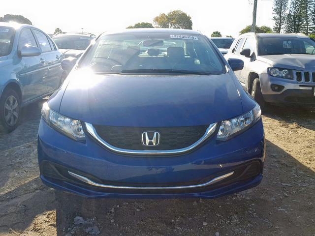 19XFB2F58FE084362 - 2015 HONDA CIVIC LX BLUE photo 9