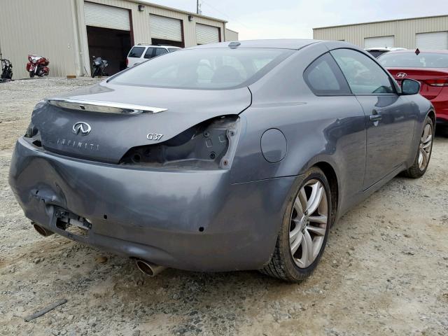 JN1CV6EK0AM104318 - 2010 INFINITI G37 BASE GRAY photo 4