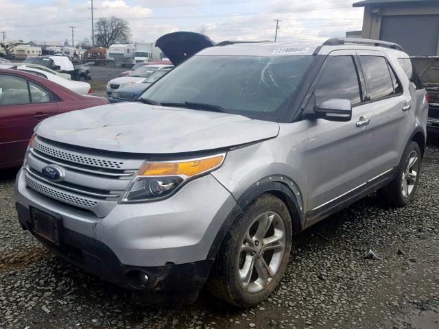 1FM5K8F8XFGA15242 - 2015 FORD EXPLORER L SILVER photo 2