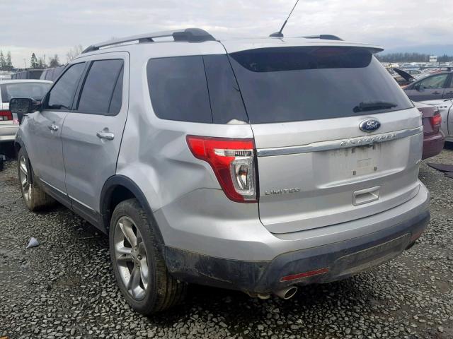 1FM5K8F8XFGA15242 - 2015 FORD EXPLORER L SILVER photo 3