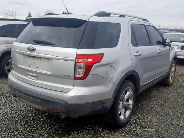 1FM5K8F8XFGA15242 - 2015 FORD EXPLORER L SILVER photo 4