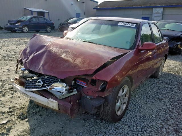 3N1CB51A13L558266 - 2003 NISSAN SENTRA GXE BURGUNDY photo 2