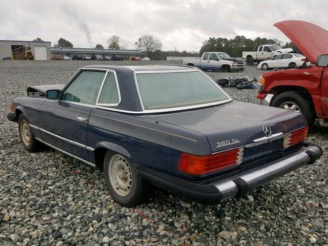 WDBBA45C9FA016702 - 1985 MERCEDES-BENZ 380 SL BLUE photo 3