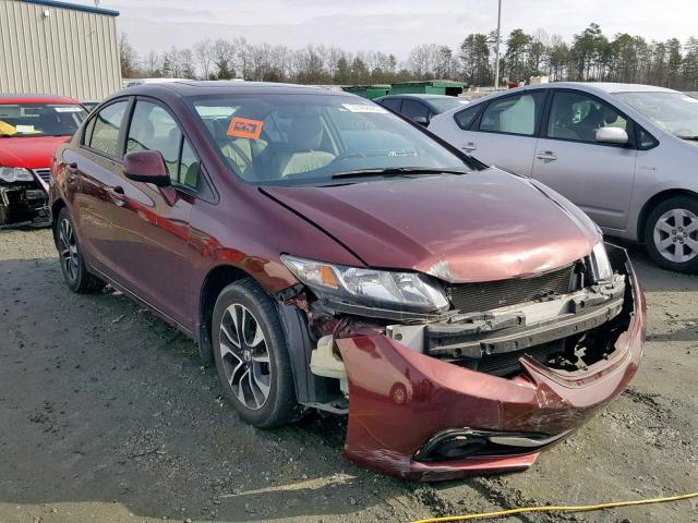 2HGFB2F9XDH545342 - 2013 HONDA CIVIC EXL Tünd qırmızı foto 1