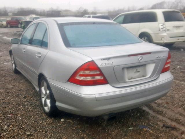 WDBRF40J05F661696 - 2005 MERCEDES-BENZ C 230K SPO SILVER photo 3