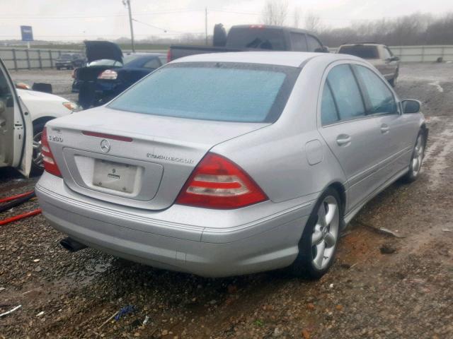 WDBRF40J05F661696 - 2005 MERCEDES-BENZ C 230K SPO SILVER photo 4