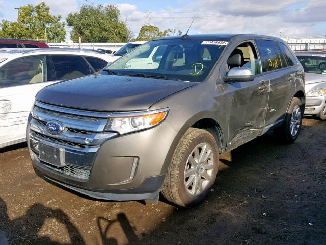 2FMDK3JC3CBA82004 - 2012 FORD EDGE SEL GRAY photo 2