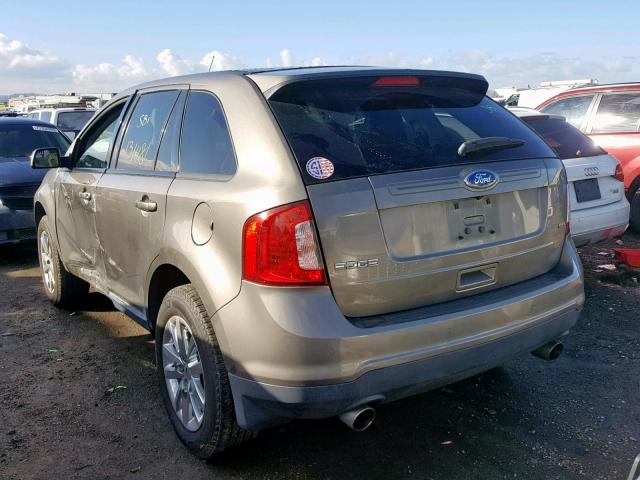 2FMDK3JC3CBA82004 - 2012 FORD EDGE SEL GRAY photo 3