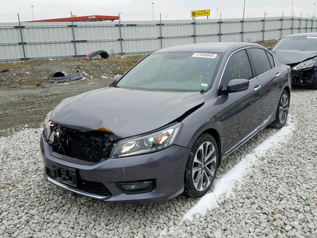 1HGCR2F55EA249026 - 2014 HONDA ACCORD SPO GRAY photo 2