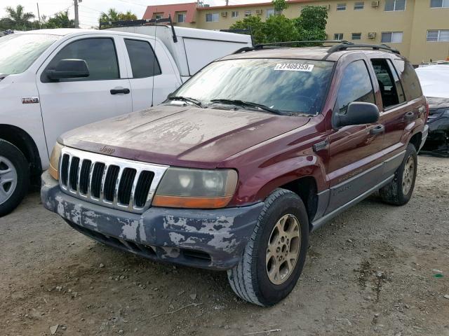 1J4GX48S41C502463 - 2001 JEEP GRAND CHER MAROON photo 2