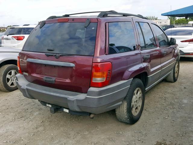 1J4GX48S41C502463 - 2001 JEEP GRAND CHER MAROON photo 4