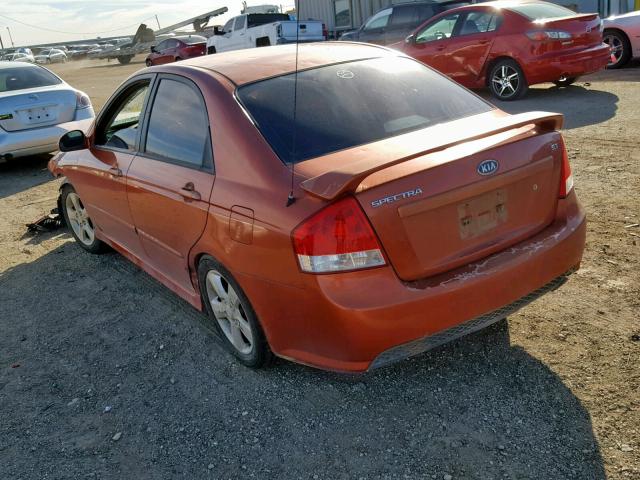 KNAFE121075007998 - 2007 KIA SPECTRA EX ORANGE photo 3