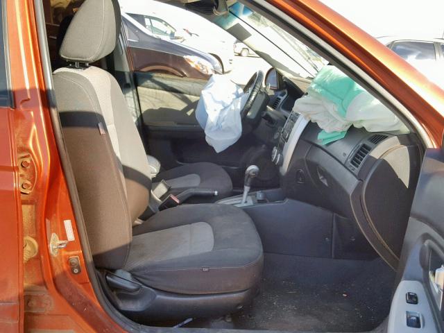 KNAFE121075007998 - 2007 KIA SPECTRA EX ORANGE photo 5