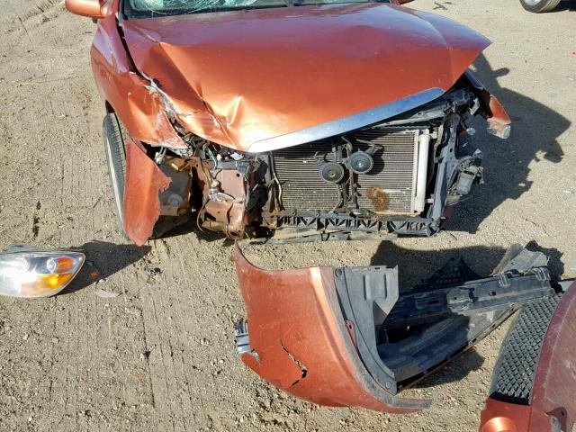 KNAFE121075007998 - 2007 KIA SPECTRA EX ORANGE photo 9