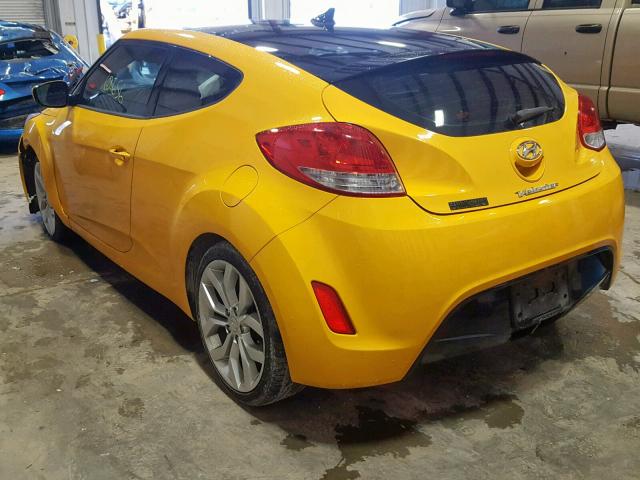 Kmhtc6ad8du100172 2013 Hyundai Veloster Yellow Price History