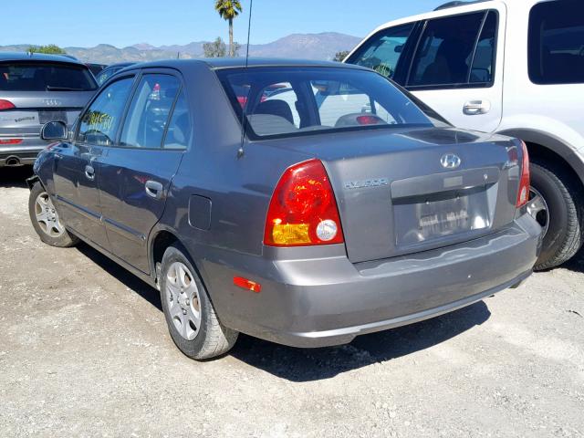 KMHCG45C44U566031 - 2004 HYUNDAI ACCENT GL GRAY photo 3