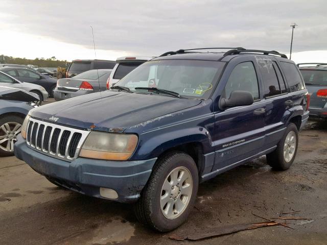 1J4GW48S41C509674 - 2001 JEEP GRAND CHER BLUE photo 2