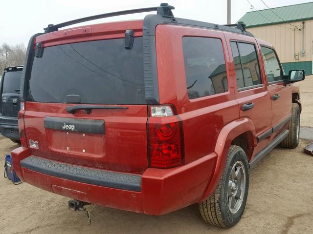 1J8HG48K06C207001 - 2006 JEEP COMMANDER RED photo 4
